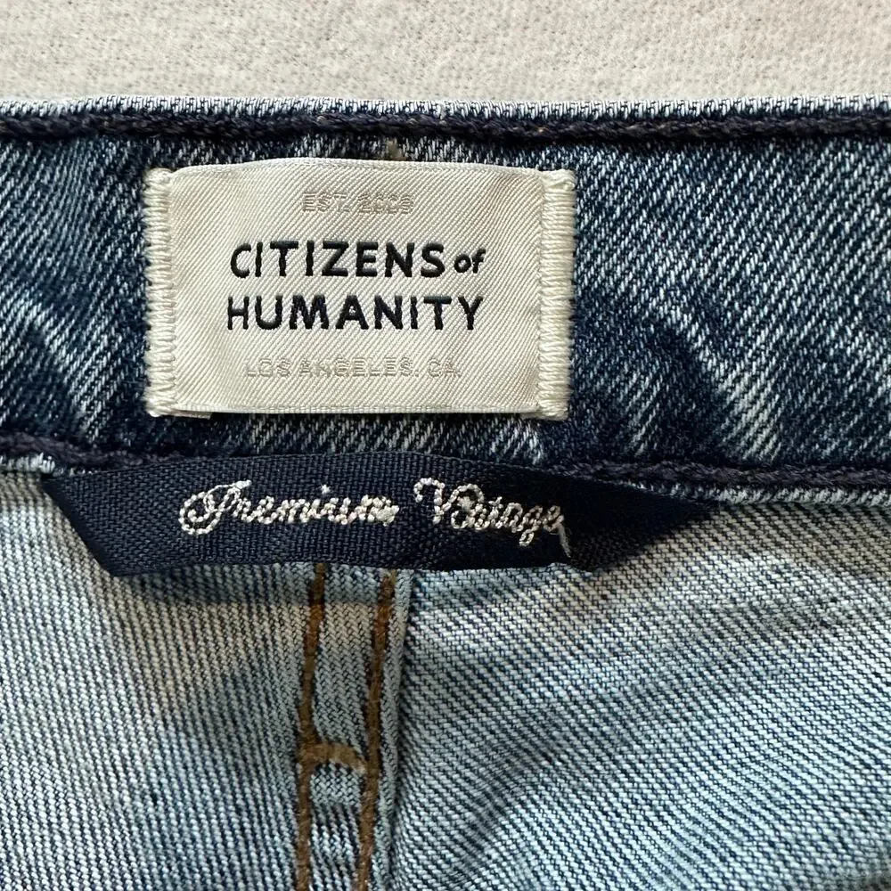 Citizens of Humanity Florence Jeans Size 26 High Rise Straight Raw Hem